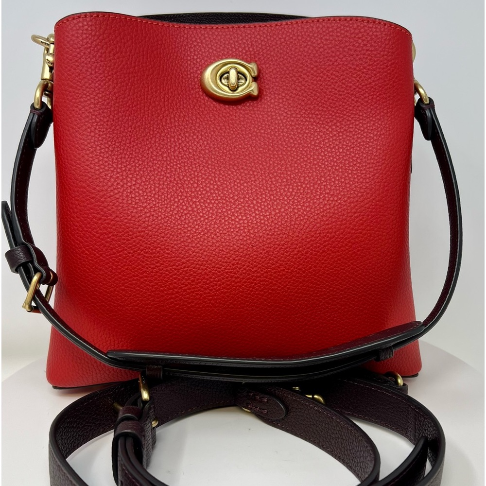 New coach leather crossbody Red